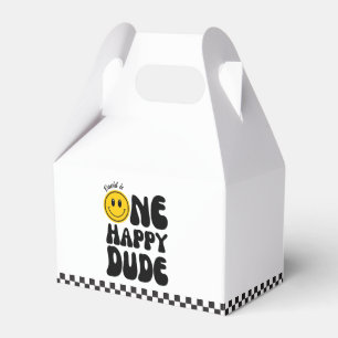 One Happy Dude Happy Face Boy First Birthday Favour Box