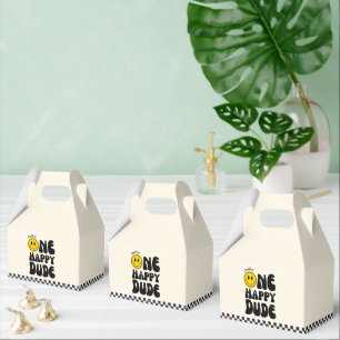 One Happy Dude Happy Face Boy First Birthday Favour Box