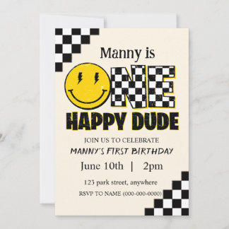 One Happy Dude Invitation