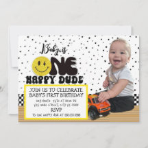 One Happy Dude Milestone Photo Invites