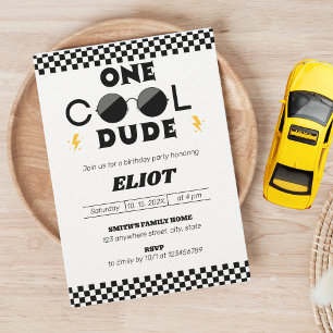 One Happy Dude One Cool Dude Boy's 1st Birthday Invitation