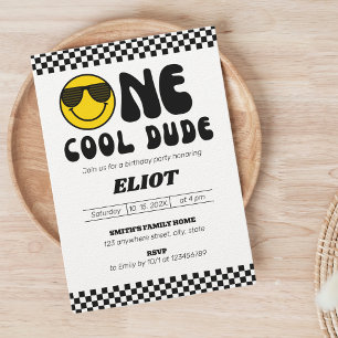 One Happy Dude One Cool Dude Boy's 1st Birthday Invitation
