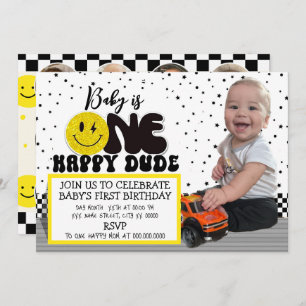 One Happy Dude Photo Invite Card