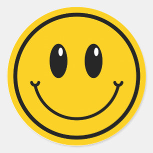 One Happy Dude Smile Emoji First Birthday  Classic Round Sticker