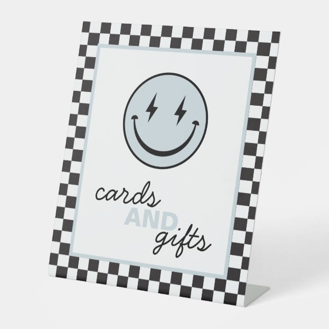 One Happy Dude Smile Face Cards and Gifts Pedestal Sign (Front)
