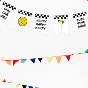 One Happy Dude Yellow Smile First 1st Boy Birthday Bunting