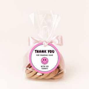One Happy Gal/Dude Pink Smiley Thank You Favour Tags