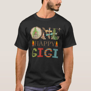 One Happy Gigi Camper First Birthday Camping Bear T-Shirt