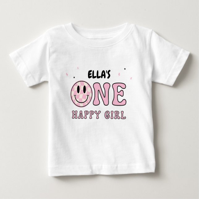 ONE HAPPY GIRL BABY T-Shirt (Front)
