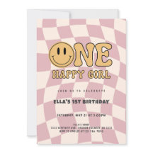 ONE HAPPY GIRL BIRTHDAY INVITATION 
