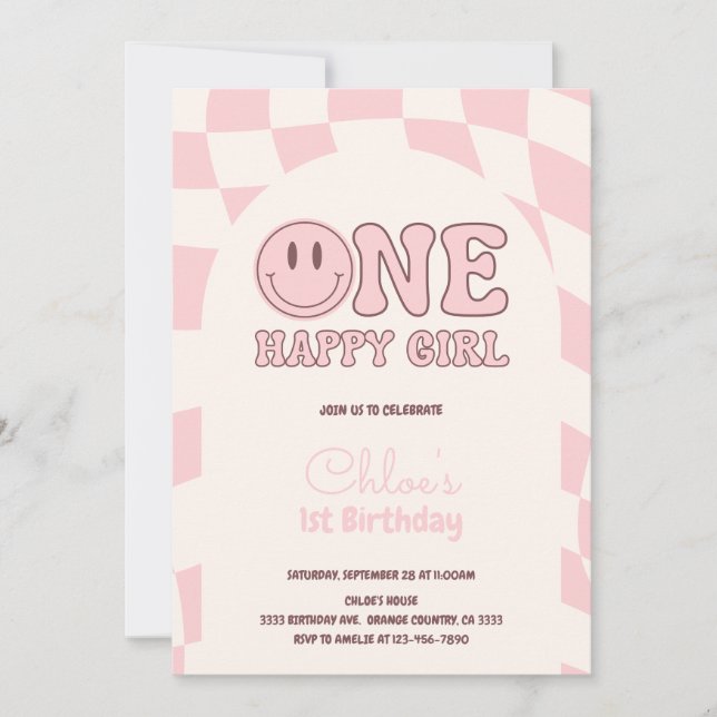 One Happy Girl Invitation (Front)