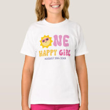 One Happy Girl Retro Sun Custom First Birthday