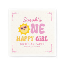 One Happy Girl Retro Sun First Birthday