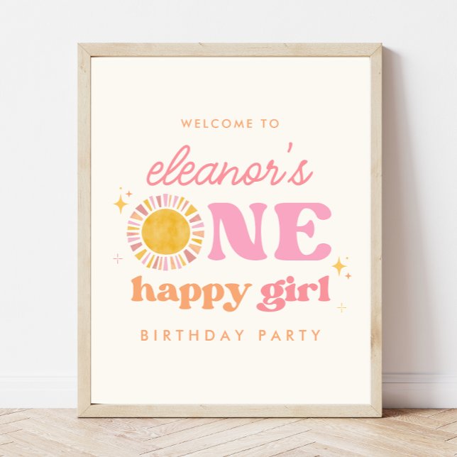 One Happy Girl Sun 1st Birthday Welcome Sign (Creator Uploaded)