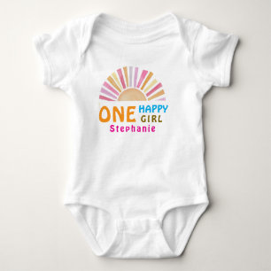 One Happy Girl Sunshine 1st Birthday or Everyday Baby Bodysuit