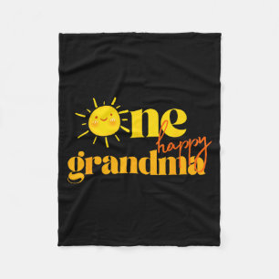 One Happy Grandma Birthday First Trip Around The S Fleece Blanket