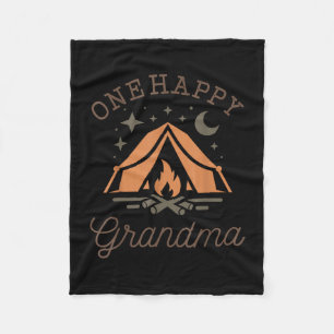 One happy grandma camper 1st birthday camping fleece blanket