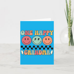 One Happy Grandma Groovy 1st Birthday Dude Card