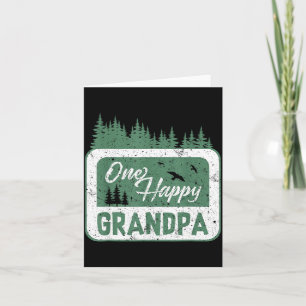 One Happy Grandpa Camper 1st Birthday Camng Bear Card