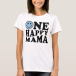 One Happy Mama | Blue Matching One Family Birthday T-Shirt<br><div class="desc">One happy mama blue matching one family birthday t-shirt.</div>