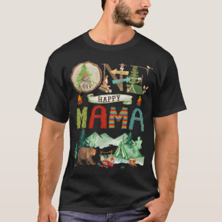 One Happy Mama Camper 1St Birthday Boy Camping T-Shirt
