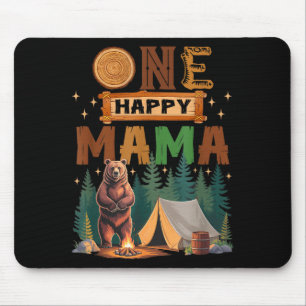 One Happy Mama Camper 1st Birthday Camng Bear  Mouse Pad
