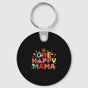 One happy mama camping 1st birthday first trip key ring