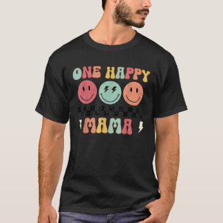 One Happy Mama Groovy 1st Birthday Dude Matching F T-Shirt