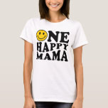 One Happy Mama Yellow Matching One Family Birthday T-Shirt<br><div class="desc">One happy mama yellow matching one family birthday t-shirt.</div>