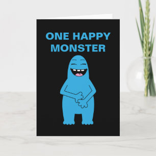 One Happy Monster Halloween Birthday Custom Text Card