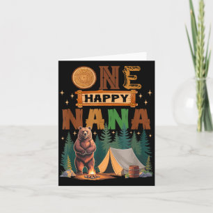 One Happy Nana Camper 1st Birthday Camng Bear Card