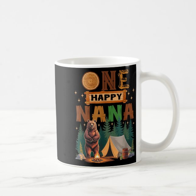 One Happy Nana Camper 1st Birthday Camng Bear  Coffee Mug (Right)