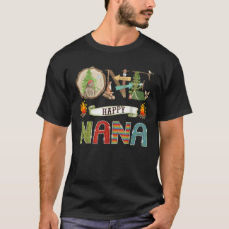 One Happy Nana Camper 1St Birthday Camping Bear  T-Shirt