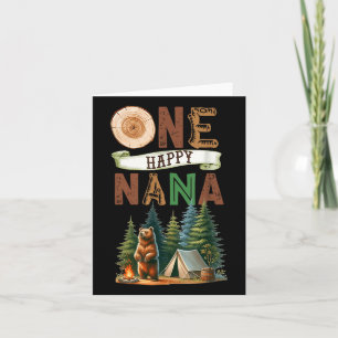 One Happy Nana Camper First Birthday Camping Bear Card