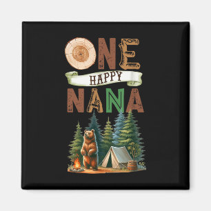 One Happy Nana Camper First Birthday Camping Bear Magnet