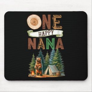 One Happy Nana Camper First Birthday Camping Bear  Mouse Pad