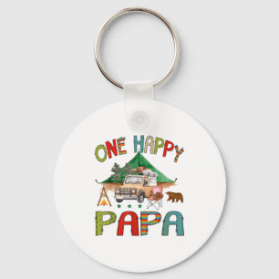 One Happy Papa Camper 1st Birthday Boy Camng Bear Key Ring