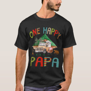 One Happy Papa Camper 1st Birthday Boy Camng Bear  T-Shirt