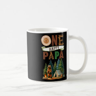 One Happy Papa Camper First Birthday Camping Bear  Coffee Mug