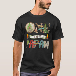 One Happy Papaw Camper 1St Birthday Camping Bear  T-Shirt
