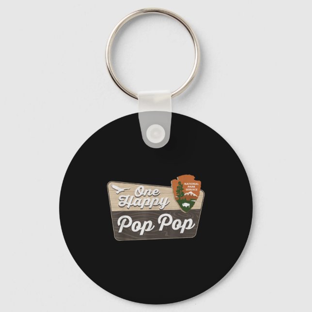 One Happy Pop Pop Camper Matching Birthday Decorat Key Ring (Front)