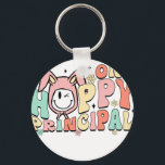 one happy principal, retro, vintage key ring<br><div class="desc">Durable and lightweight keychain featuring a vibrant,  high-quality print,  perfect for keys,  bags,  backpacks,  small gifts,  souvenirs,  and everyday accessories.</div>