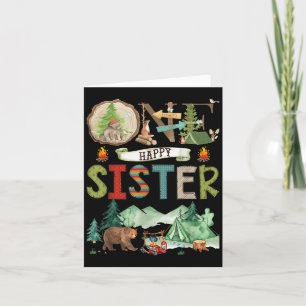 One Happy Sister Camper 1st Birthday Camng Bear Card