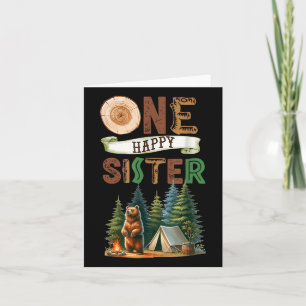 One Happy Sister Camper First Birthday Camping Bea Card