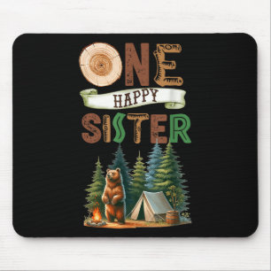 One Happy Sister Camper First Birthday Camping Bea Mouse Pad