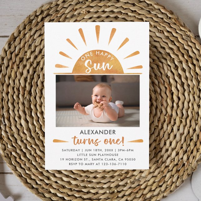 One Happy Sun First Birthday  Invitation (Creator Uploaded)