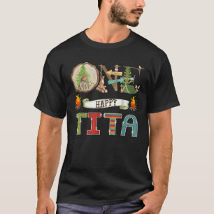 One Happy Tita Camper 1St Birthday Camping Bear T-Shirt