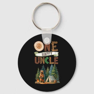 One Happy Uncle Camper First Birthday Camping Bear Key Ring