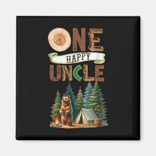 One Happy Uncle Camper First Birthday Camping Bear Magnet