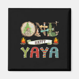 One Happy Yaya Camper 1st Birthday Camping Bear Magnet